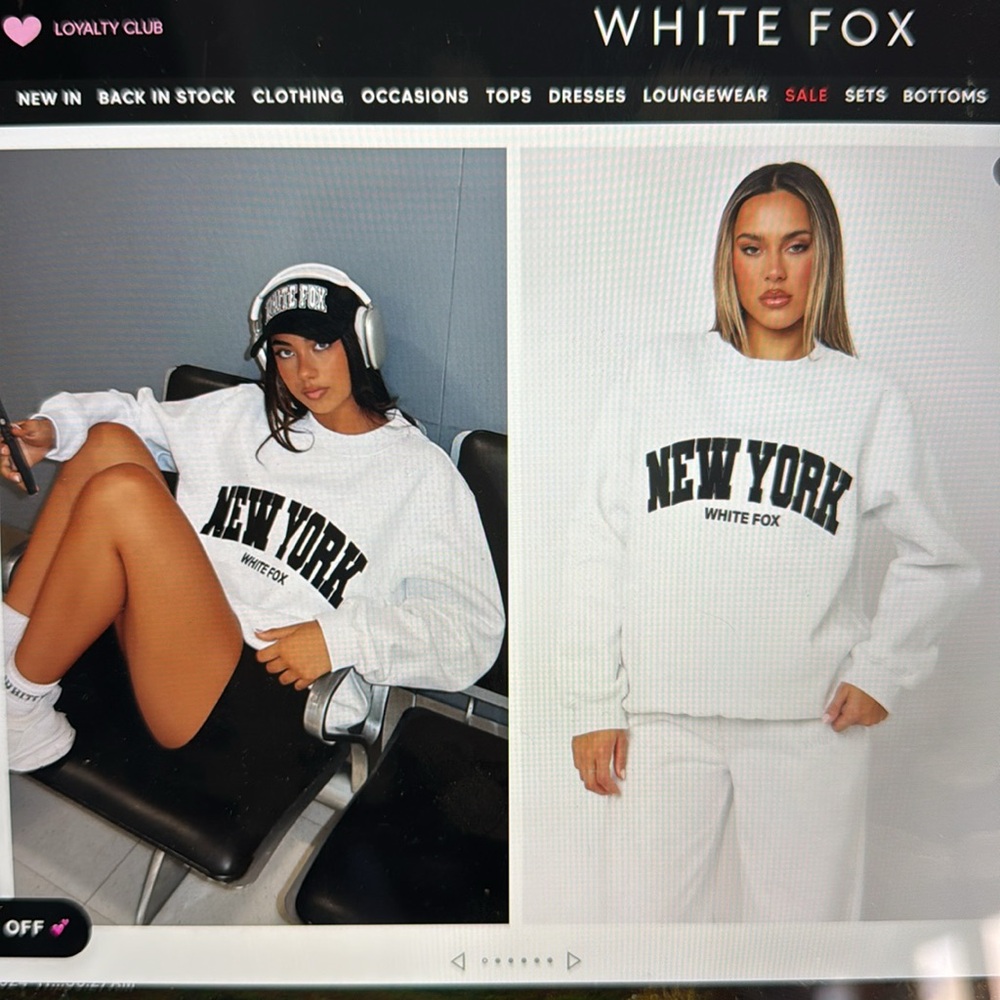 White Fox Women’s Decade Classics Oversized Sweater Grey Marle Size XXS/XS